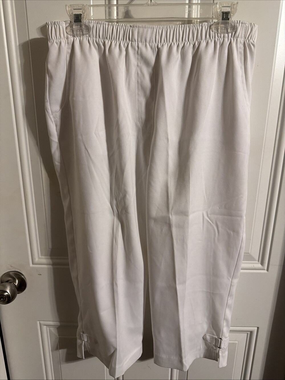 ALLISON DALEY SOLID WHITE ELASTIC WAIST PANTS W/POCKETS Size 12P